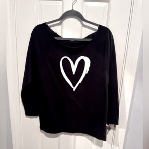 Black off shoulder top with heart detail